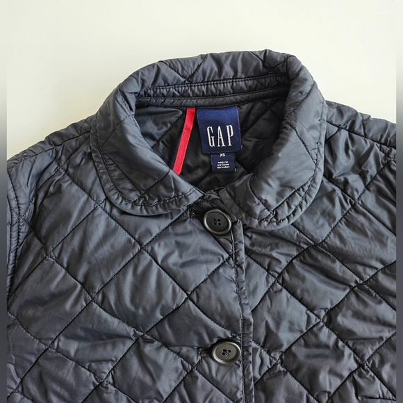 Gap Lightweight Quilted Jacket Womens Black Puffer Button Pockets XS - Picture 5 of 16